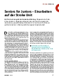 Vorschauseite 1: Seniors for Juniors – Einarbeitung auf der Stroke Unit