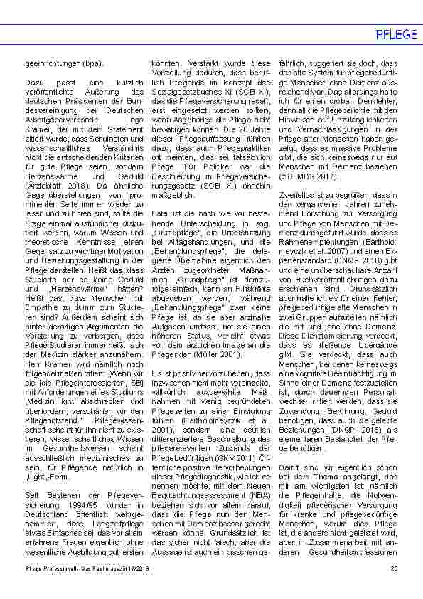 Vorschauseite 2: (Un)sichtbarkeit von Pflege