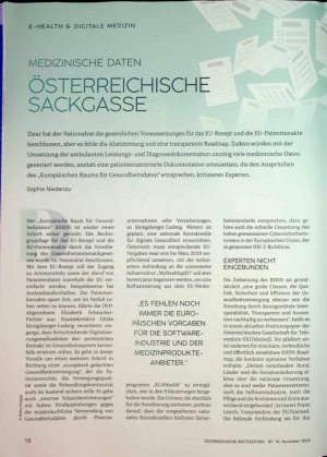 Vorschauseite 1: Medizinische Daten Österreichische Sackgasse