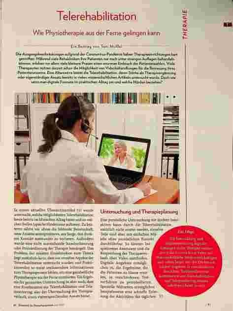 Vorschauseite 1: Telerehabilitation: Wie Physiotherapie aus der Ferne gelingen kann