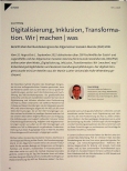 Vorschauseite 1: Digitalisierung, Inklusion, Transformation. Wir machen was.