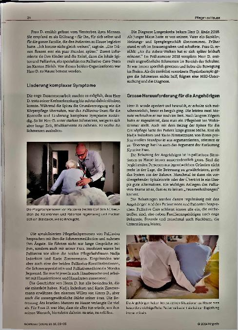 Vorschauseite 2: „Wir hatten es noch einmal richtig gut zusammen“ Gute Lebensqualität bis zum Schluss dank mobiler Palliative Care