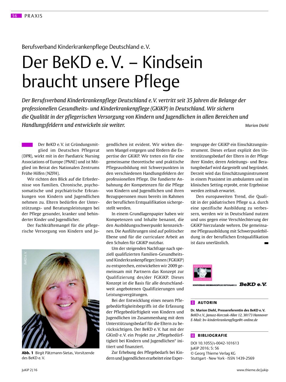 Vorschauseite 1: Der BeKD e. V. ? Kindsein braucht unsere Pflege