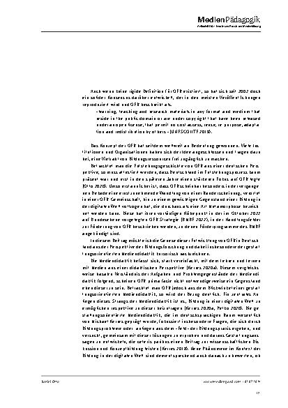 Vorschauseite 3: Von der (normativen) Idee zur (pädagogischen) Praxis: Eine kritische Betrachtung von 20 Jahren OER aus der Perspektive einer gestaltungsorientierten Bildungsforschung.