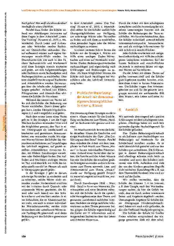 Vorschauseite 5: Leseförderung im Unterricht mit Hilfe eines Strategiefächers zur Anwendung von Lesestrategien
