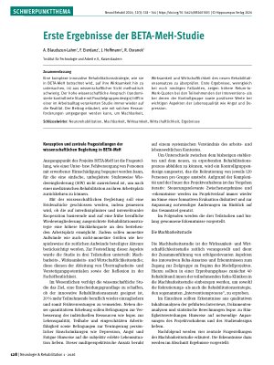 Vorschauseite 1: Erste Ergebnisse der BETA-MeH-Studie