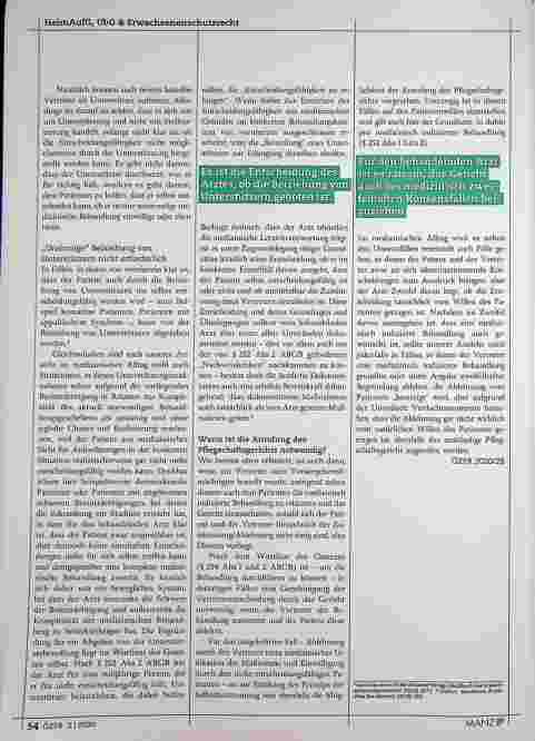 Vorschauseite 3: Spezielle Problembereiche der medizinischen Behandlung im Rahmen des Erwachsenenschutzrechts