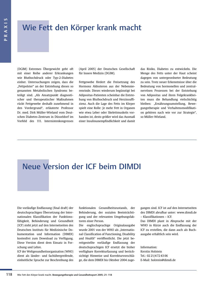 Vorschauseite 1: Neue Version der ICF beim DIMDI