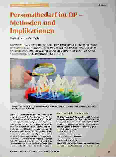Vorschauseite 1: Personalbedarf im OP - Methoden und Implikationen