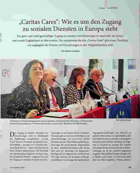 Vorschauseite 1: "Caritas Cares": Wie es um den Zugang zu sozialen Diensten in Europa steht
