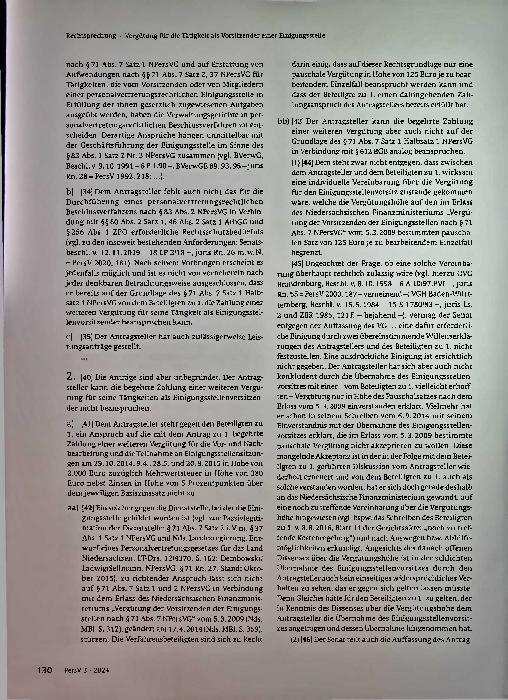 Vorschauseite 4: Zum Personalvertretungsrecht Vergütung für die Tätigkeit als Vorsitzender einer Einigungsstelle.