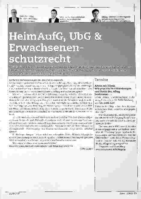Vorschauseite 1: HeimAufG, UbG und Erwachsenenschutzrecht
