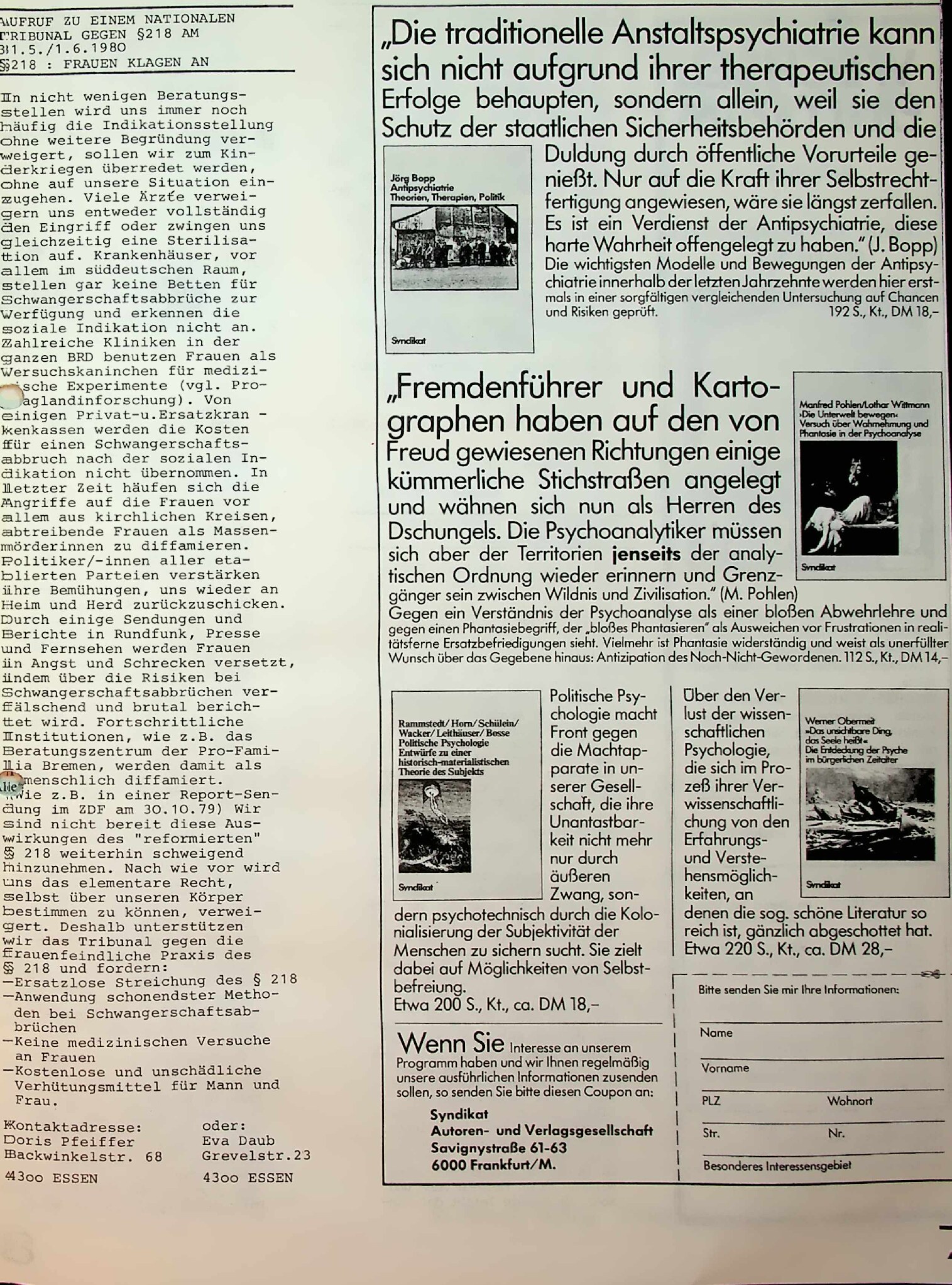 Vorschauseite 5: Dr. med. Mabuse 1-1980 Gesamtausgabe