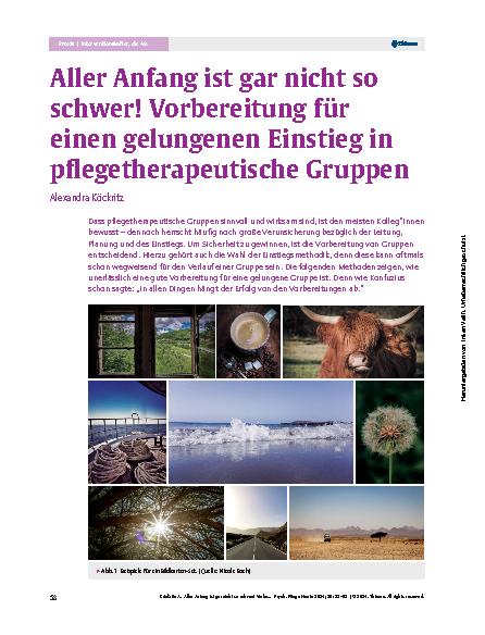 Vorschauseite 1: Aller Anfang ist gar nicht so schwer! Vorbereitung für einen gelungenen Einstieg in pflegetherapeutische Gruppen