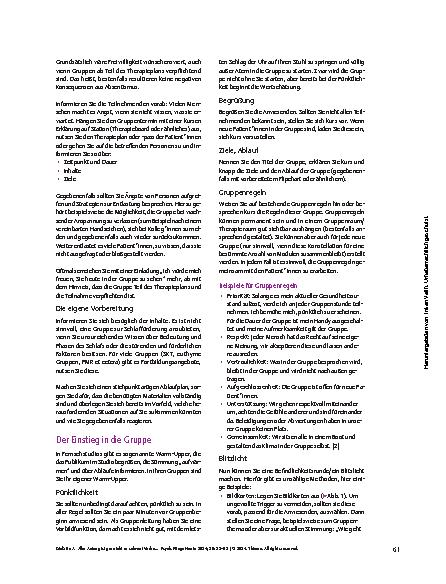 Vorschauseite 4: Aller Anfang ist gar nicht so schwer! Vorbereitung für einen gelungenen Einstieg in pflegetherapeutische Gruppen