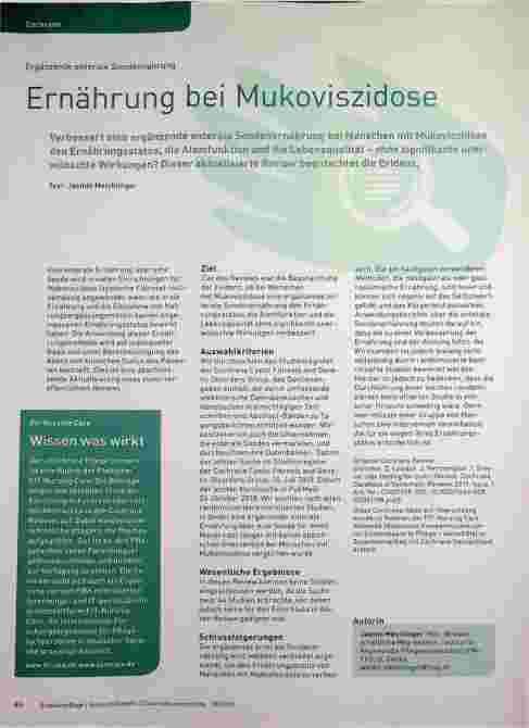 Vorschauseite 1: Ernährung bei Mukoviszidose