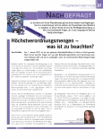 Vorschauseite 1: Höchstverordnungsmengen - was ist zu beachten?