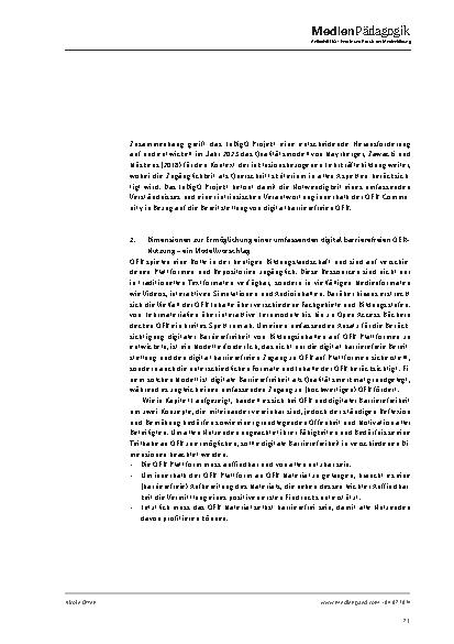 Vorschauseite 5: Digitale Barrierefreiheit im Kontext von OER exemplarisch anhand des InDiGo-Projekts