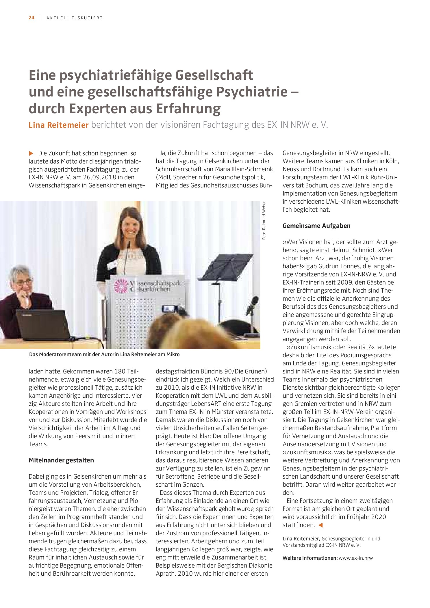 Vorschauseite 1: Eine psychiatriefähige Gesellschaft und eine gesellschaftsfähige Psychiatrie – durch Experten aus Erfahrung