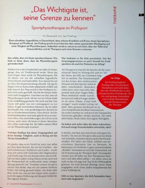 Vorschauseite 2: „Das Wichtigste ist, seine Grenze zu kennen“ Sportphysiotherapie im Profisport