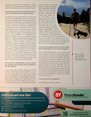 Vorschauseite 4: „Das Wichtigste ist, seine Grenze zu kennen“ Sportphysiotherapie im Profisport