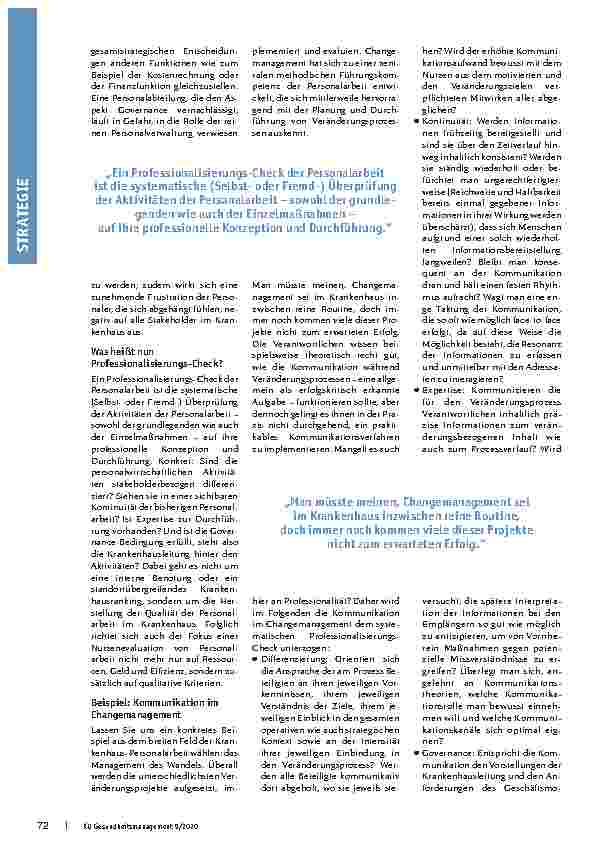 Vorschauseite 3: Die Qualität im Blick: Professionalisierungs-Check der Krankenhaus-Personalarbeit