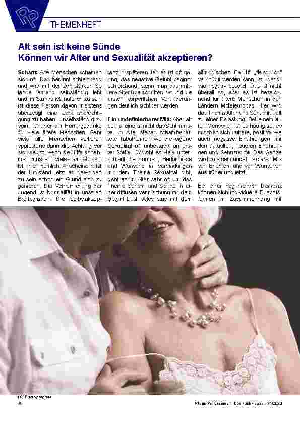 Vorschauseite 1: Alt sein ist keine Sünde. Können wir Alter und Sexualität akzeptieren?