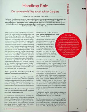 Vorschauseite 2: Handicap Knie Der schwungvolle Weg zurück auf den Golfplatz