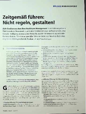 Vorschauseite 1: Zeitgemäß führen: Nicht regeln, gestalten!