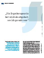 Vorschauseite 1: „Die Ergotherapeutin hat mich da abgeholt, wo ich gerade war.“