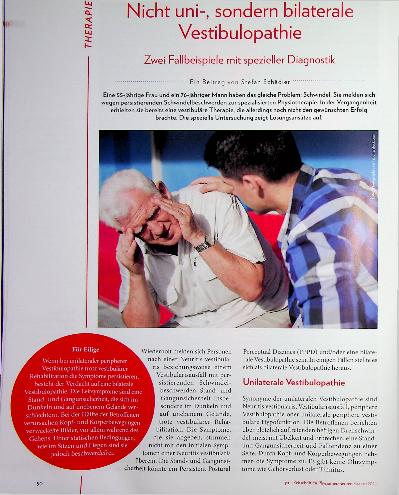 Vorschauseite 1: Nicht uni-, sondern bilaterale Vestibulopathie. Zwei Fallbeispiele mit spezieller Diagnostik.