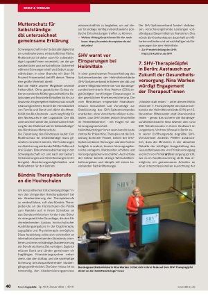 Vorschauseite 2: Aktuelle berufspolitische Aktivitäten des Verbandes in Bund und Ländern