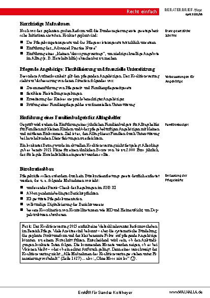 Vorschauseite 4: Beraterbrief Pflege Heft 8-2025