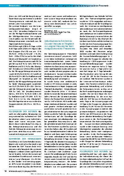 Vorschauseite 2: Wirkung von Bewegungstraining auf die Prognose bei ambulant erworbener Pneumonie