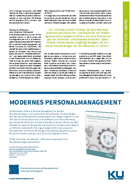 Vorschauseite 2: Einund Mehrwegprodukte: Quo vadis? Wie sich Umweltschutz und Patientensicherheit vereinbaren lassen.