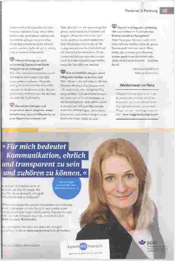 Vorschauseite 2: „Pflegekräfte müssen auch sich selbst pflegen. "