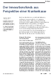 Vorschauseite 1: Der Innovationsfonds aus Perspektive einer Krankenkasse