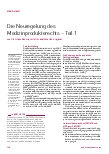 Vorschauseite 1: Die Neuregelung des Medizinprodukterechts – Teil 1