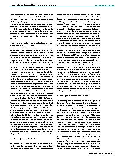 Vorschauseite 3: Neurorehabilitation: Eine junge Disziplin mit einer langen Geschichte