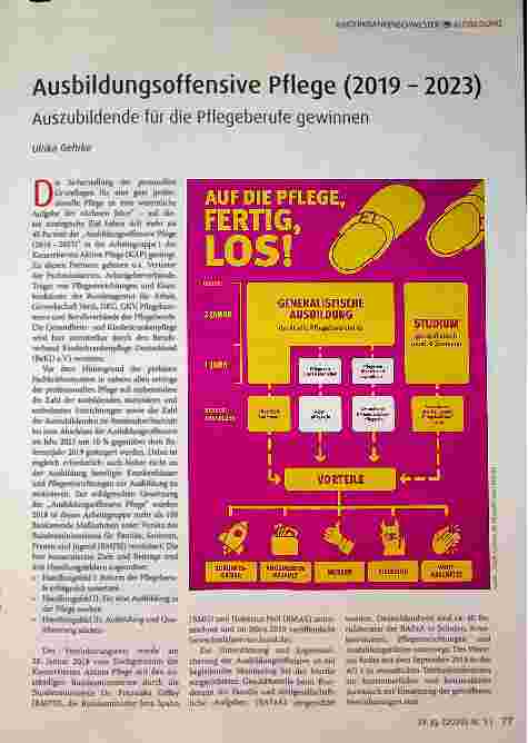 Vorschauseite 1: Ausbildungsoffensive Pflege (2019 - 2023) - Auszubildende für die Pflegeberufe gewinnen