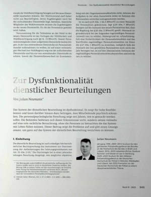 Vorschauseite 1: Zur Dysfunktionalität dienstlicher Beurteilungen