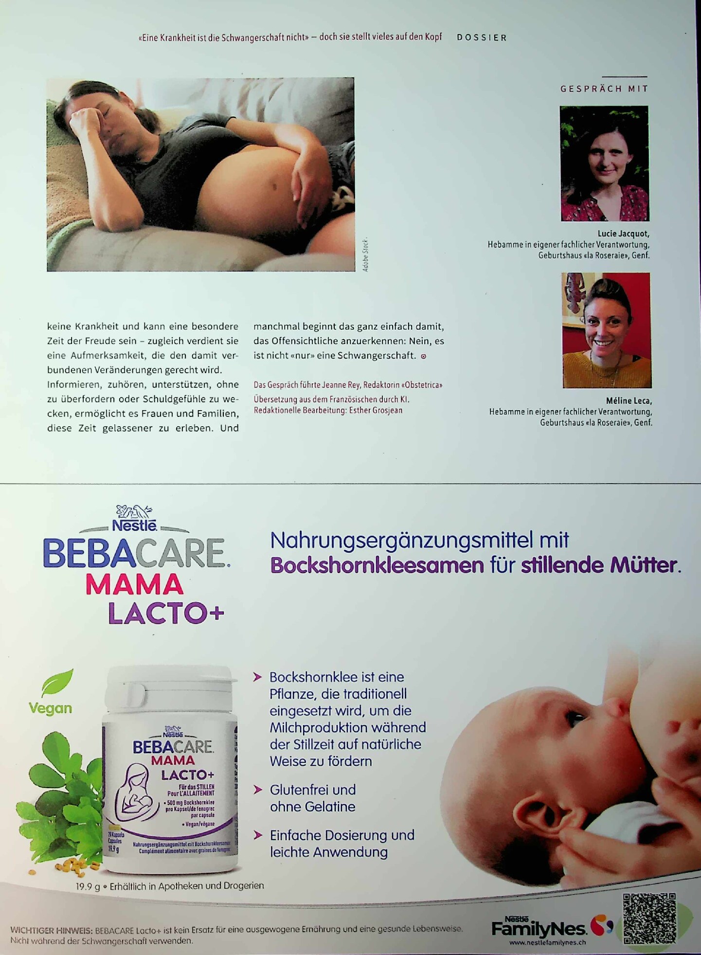 Vorschauseite 6: «Eine Krankheit ist die Schwangerschaft nicht» – doch sie stellt vieles auf den Kopf