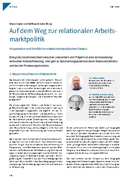 Vorschauseite 1: Auf dem Weg zur relationalen Arbeitsmarktpolitik Kooperation und Konflikt im arbeitsmarktpolitischen Dreieck