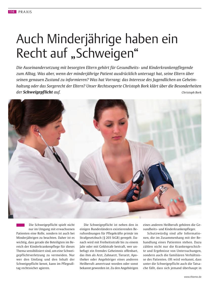 Vorschauseite 1: Auch Minderjährige haben ein Recht auf „Schweigen“