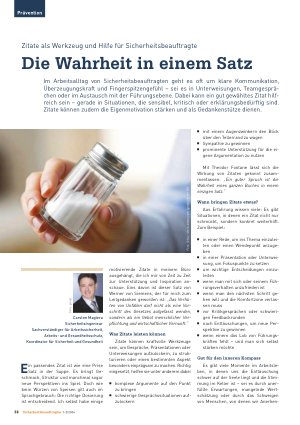 Vorschauseite 1: Zitate als Werkzeug und Hilfe für Sicherheitsbeauftragte Die Wahrheit in einem Satz