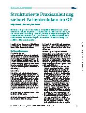 Vorschauseite 1: Strukturierte Praxisanleitung sichert Patientenleben im OP.
