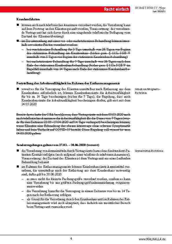 Vorschauseite 4: GBA verlängert COVID 19-Sonderregelungen bis zum 30. 06. 2020!