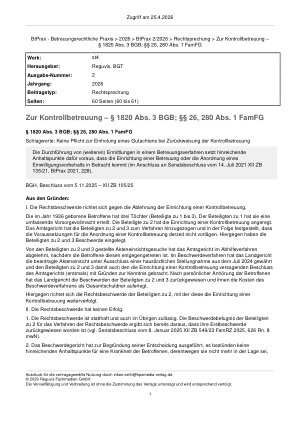 Vorschauseite 1: Zur Kontrollbetreuung