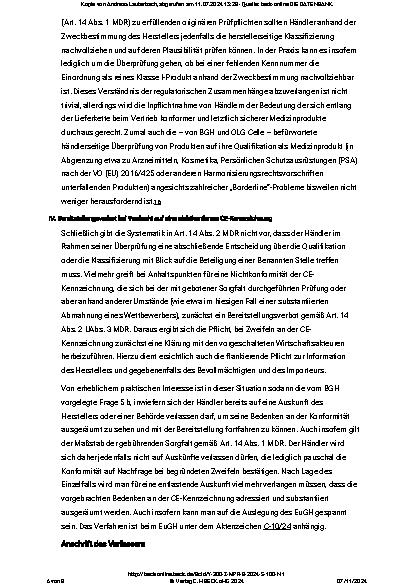 Vorschauseite 6: Prüfpflichten beim Handel mit Medizinprodukten – Anmerkung zu BGH, EuGH-Vorlage v. 21.12.2023 – I ZR 17/23, MPR 2024, 79 (Trockenluftkompressor)