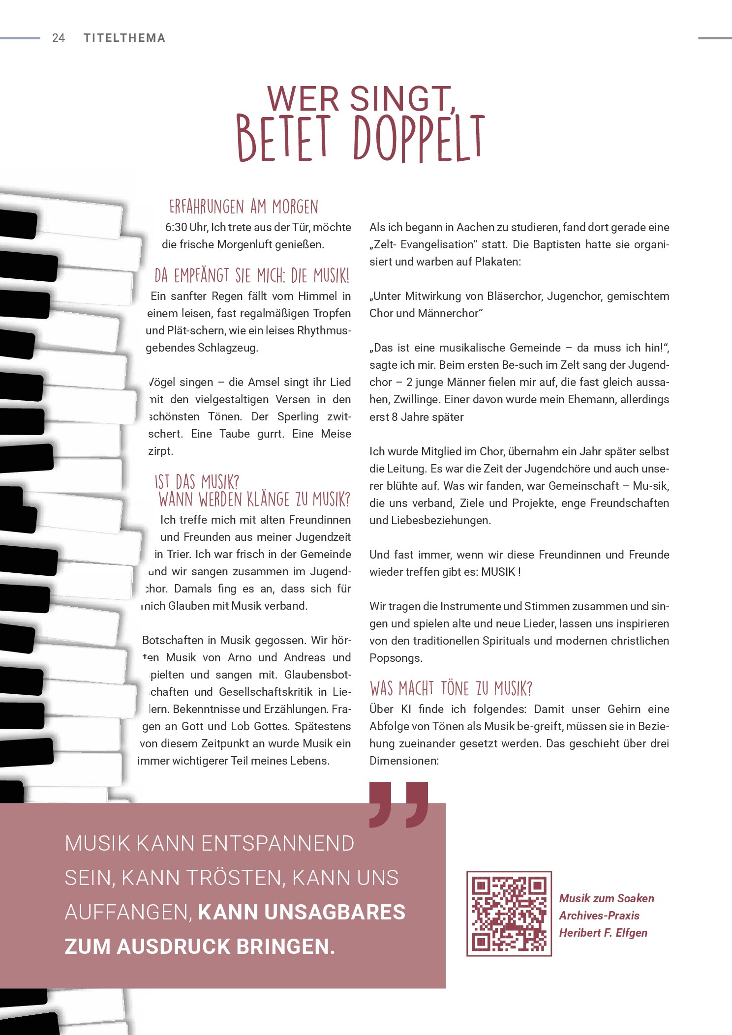 Vorschauseite 1: Wer singt, betet doppelt